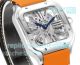 THB Factory Replica Cartier Santos de Cartier Skeleton 39.8mm Orange Leather Strap Watch (2)_th.jpg